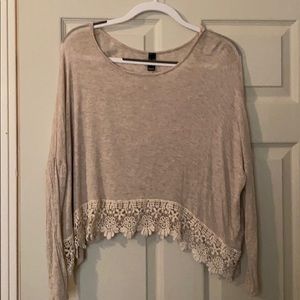 Creme shirt with floral bottom